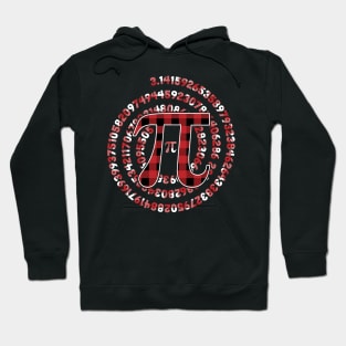 Spiral Pi Day Numbers Symbol Red Plaid Math Lover - Pi Day Hoodie